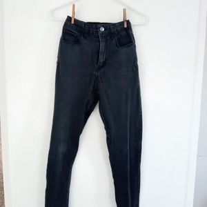 Faded Worn-out Black Skinny Jeans